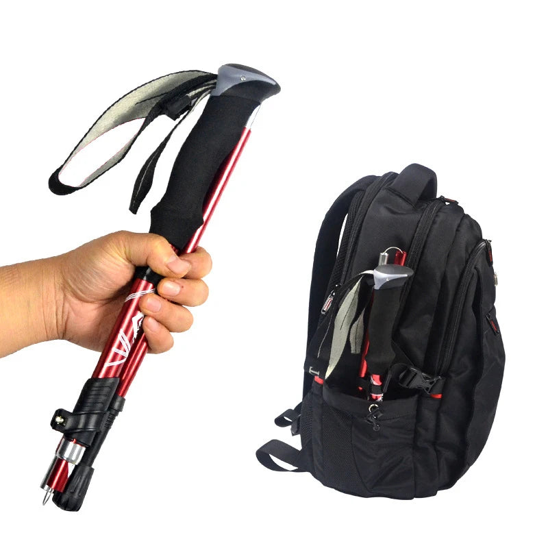 5-Section Foldable Trekking Pole – Portable, Telescopic & Lightweight Walking Stick for Hiking