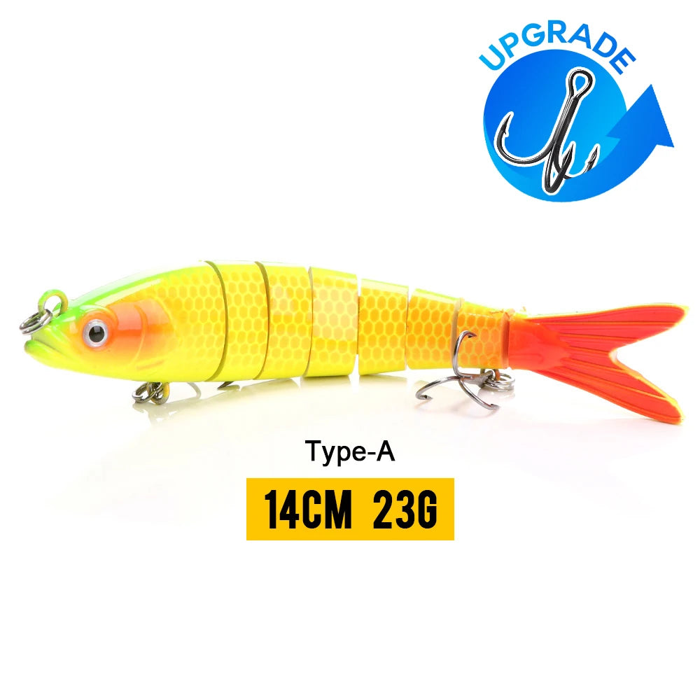 10/14cm Sinking Jointed Swimbait Lure with Treble Hooks – 6/7/8 Segment Crankbait