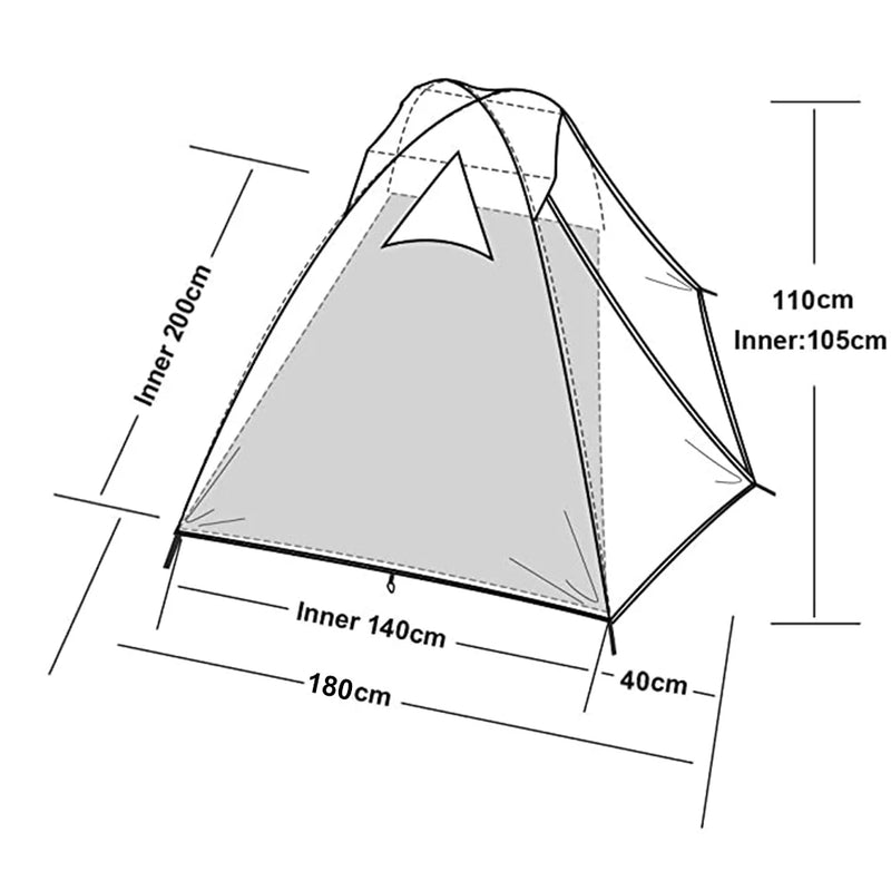 Desert&Fox 2 Person Tent Lightweight 3 Season Backpacking Tents: Aluminum Pole Waterproof Tent
