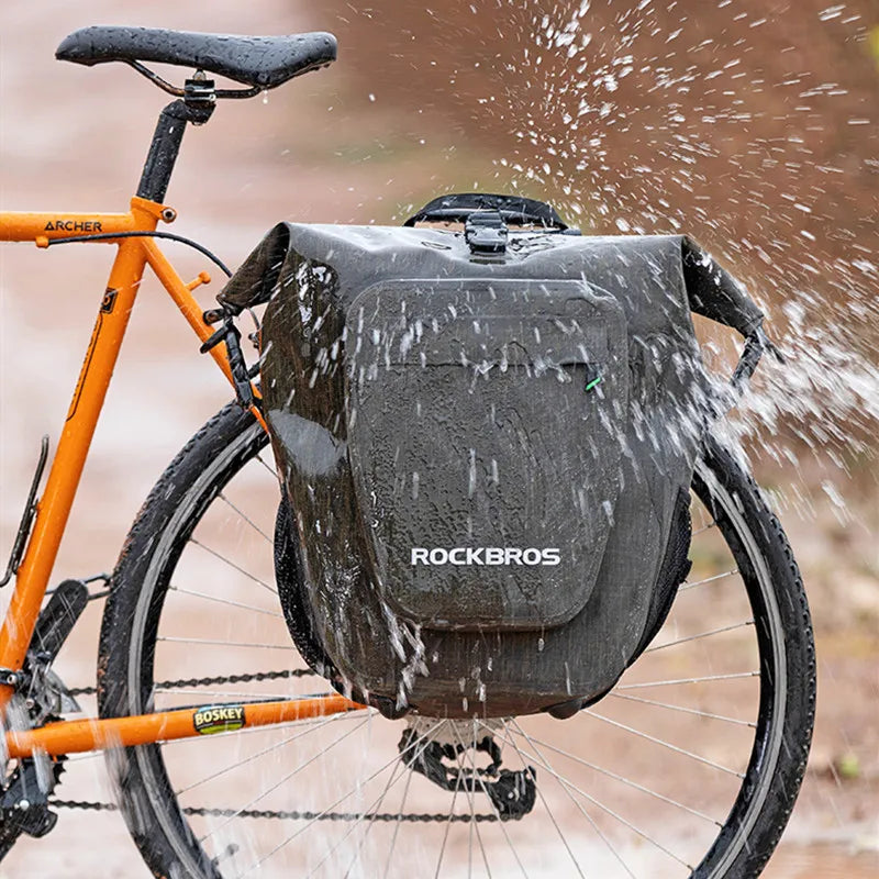 ROCKBROS Waterproof Bike Bag 27L Travel Cycling Bag Basket Bicycle Rear Rack Tail Seat Trunk Bags