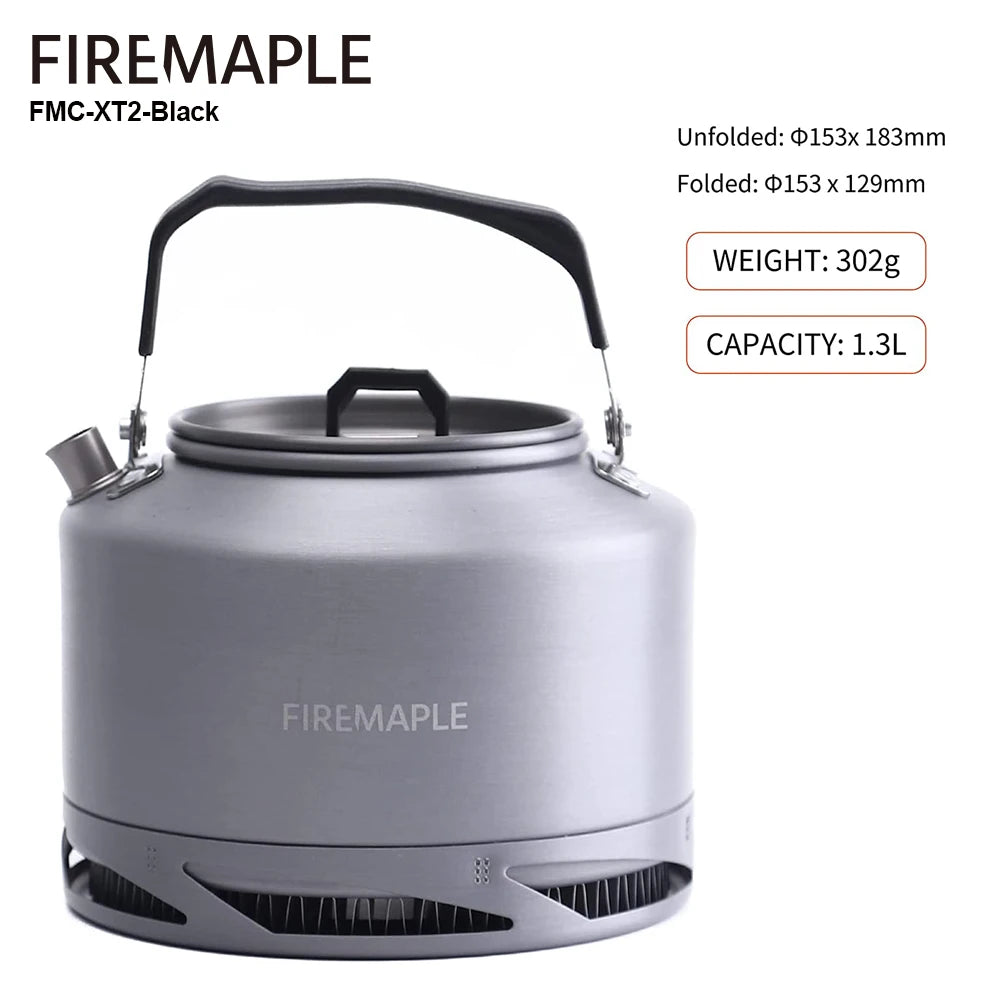 FMC-XT2 Camping Kettle with Heat Exchanger for Hiking, Tea & Coffee 0.8L / 1.3L