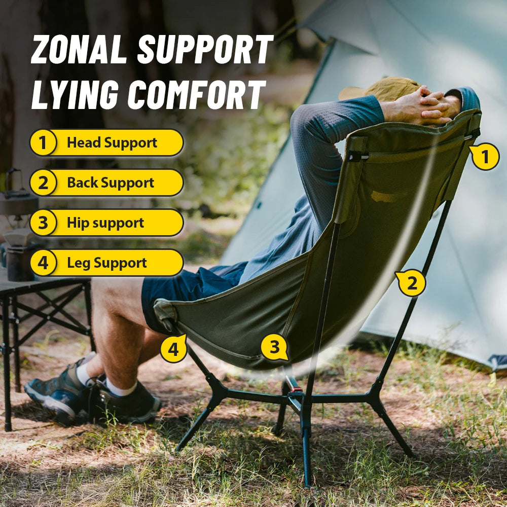 YL01 High Back Ultralight Portable Folding Camping Chair Outdoor Relax Fishing Moon Seat