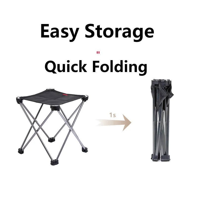 L01 Ultralight Portable Camping Stool Quick-Open Folding Aluminium Hiking Travel Picnic Seat