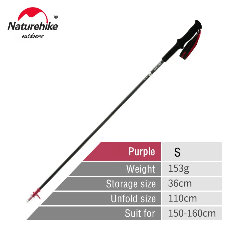 Naturehike ST08 Foldable Carbon Trekking Poles – Ultralight 4-Section Hiking Sticks