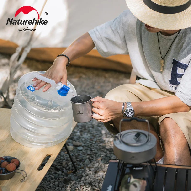NH14S002-T Collapsible Water Bucket Foldable Camping Water Storage Bag 10L 15L