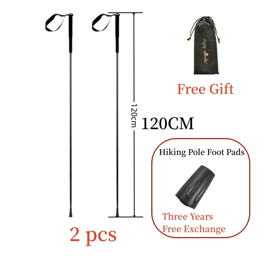 Ultra-Light Carbon Folding Trekking Pole 115g Collapsible Hiking Stick for Walking Mountain Climbing