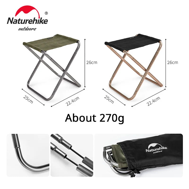 Lightweight Aluminium Outdoor Camping Stool Folding Portable Fishing Hiking Seat NH17Z012-L