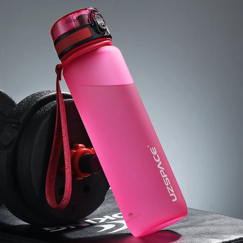 UZSPACE 500/1000ML Sports Water Bottle Shaker Portable Leakproof Tritan Plastic Drinkware BPA Free