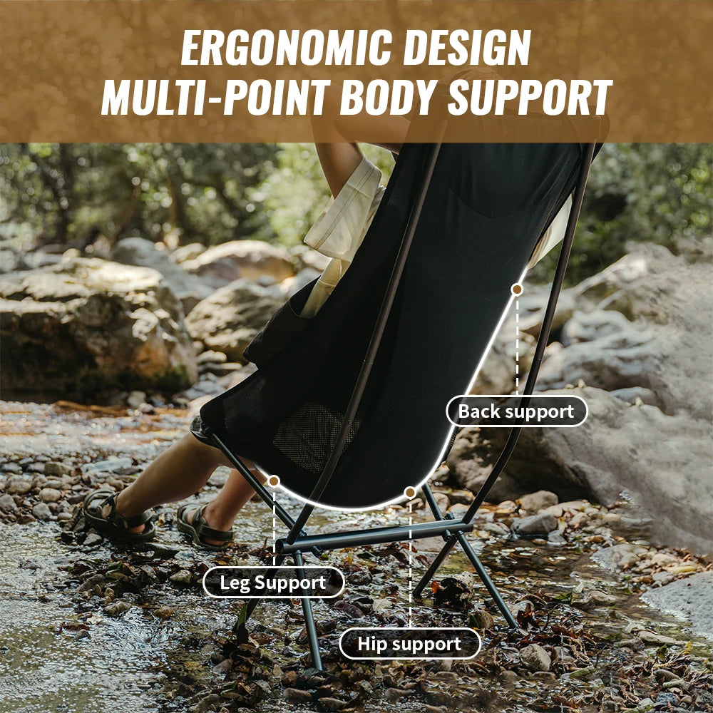 Star Moon Chair L04 Ultralight Portable Folding Camping Chair Aluminium Outdoor Picnic Backrest Seat