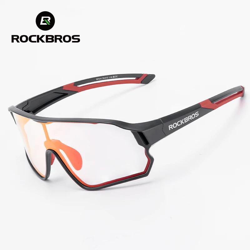 ROCKBROS Kids Photochromic Polarised Cycling Sunglasses UV400 Lightweight Bike Glasses