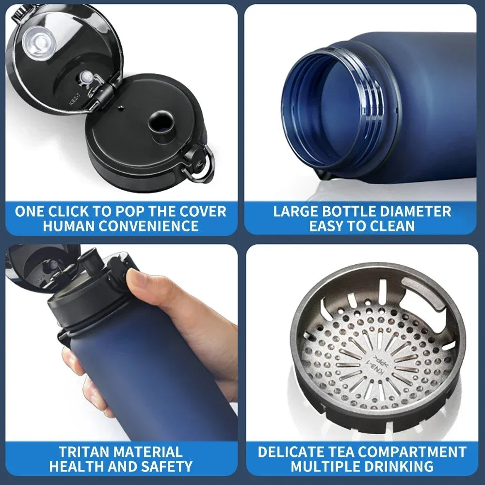 500ML / 1000ML Leak-Proof Tritan Sports Water Bottle BPA-Free Travel Gym Drink Bottle