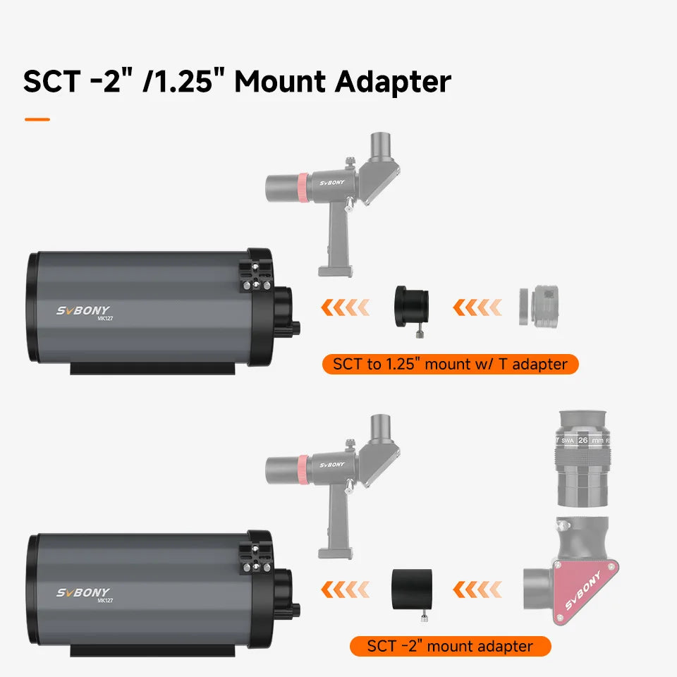 MK127 Maksutov-Cassegrain Telescope OTA 127mm f/11.8 with 0.65x Focal Reducer