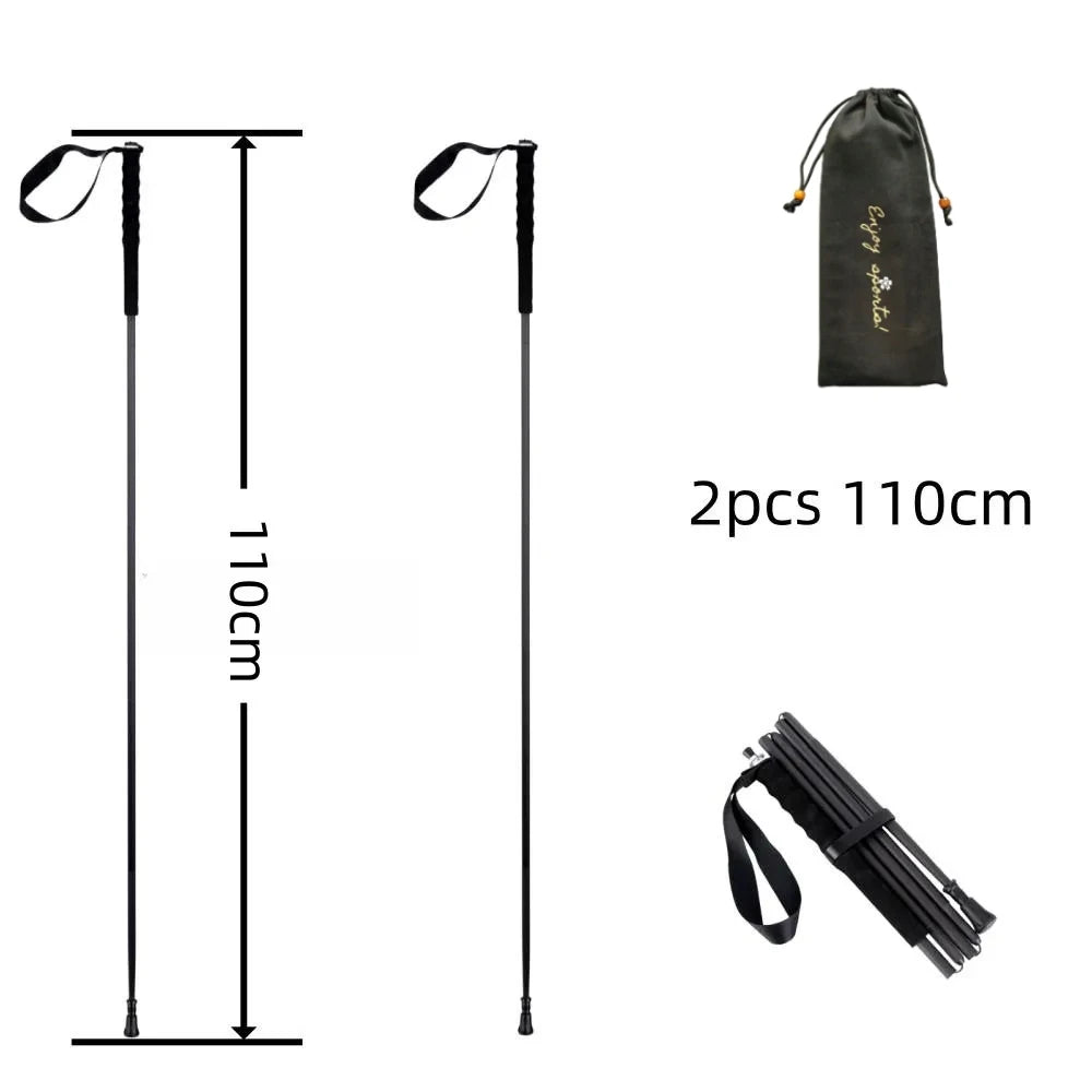 Ultra-Lightweight Foldable Carbon Fiber Trekking Poles – Hiking Sticks for Mountain Climbing/Walking