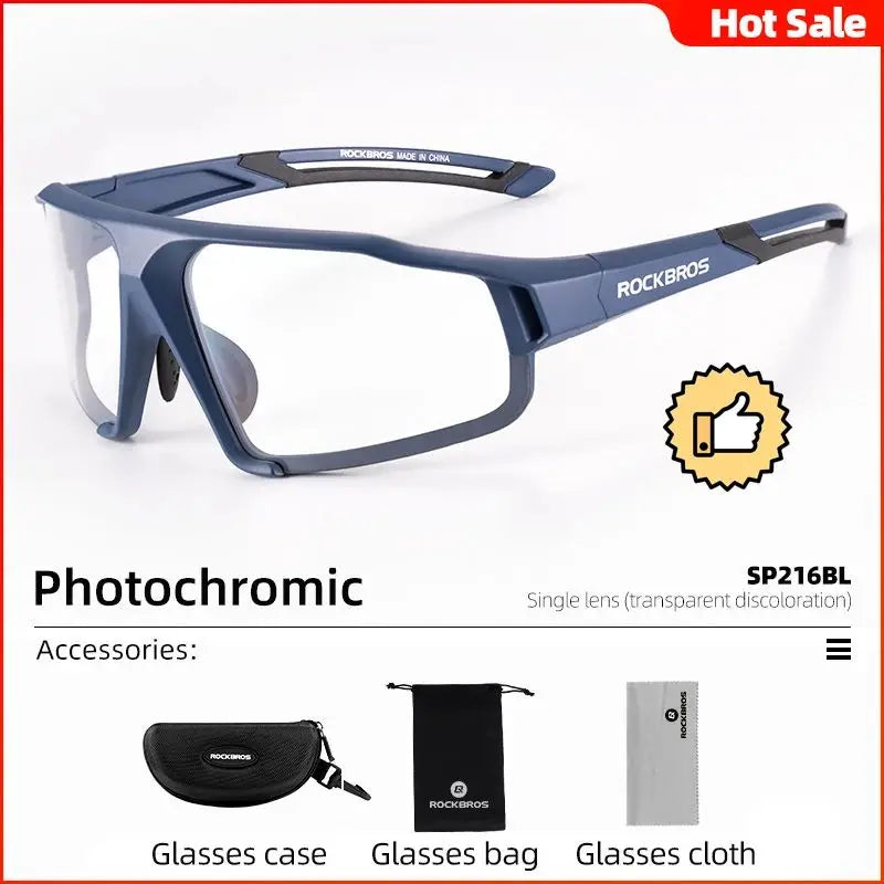 ROCKBROS SP216BL Photochromic UV400 Cycling Glasses – Lightweight Sports Eyewear | ROCKBRO