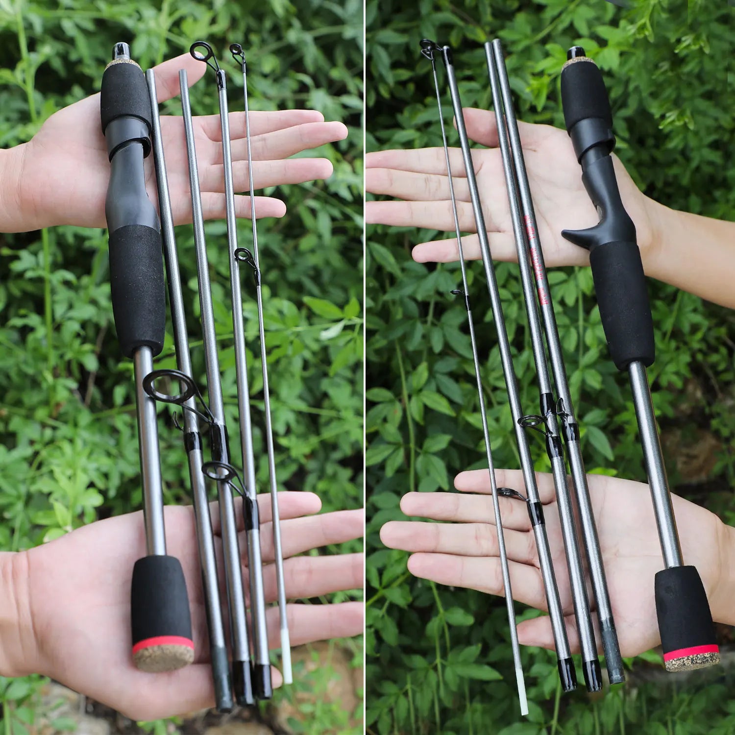 Sougayilang 1.7m 5 Section Travel Fishing Rod Spinning Casting Lure Rod