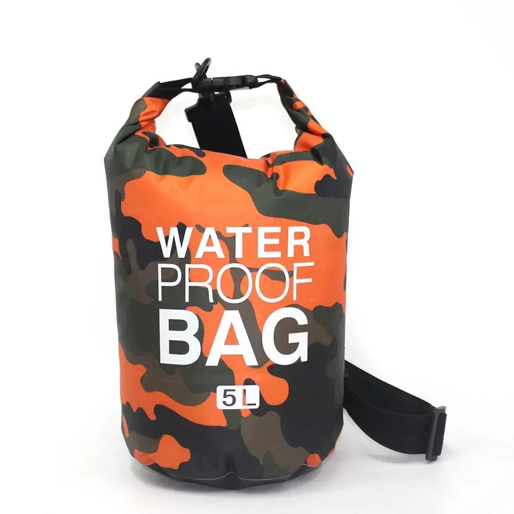 SUNFIELD Camouflage Waterproof Dry Bag Backpack 2L–30L Rafting Swimming Trekking Sack