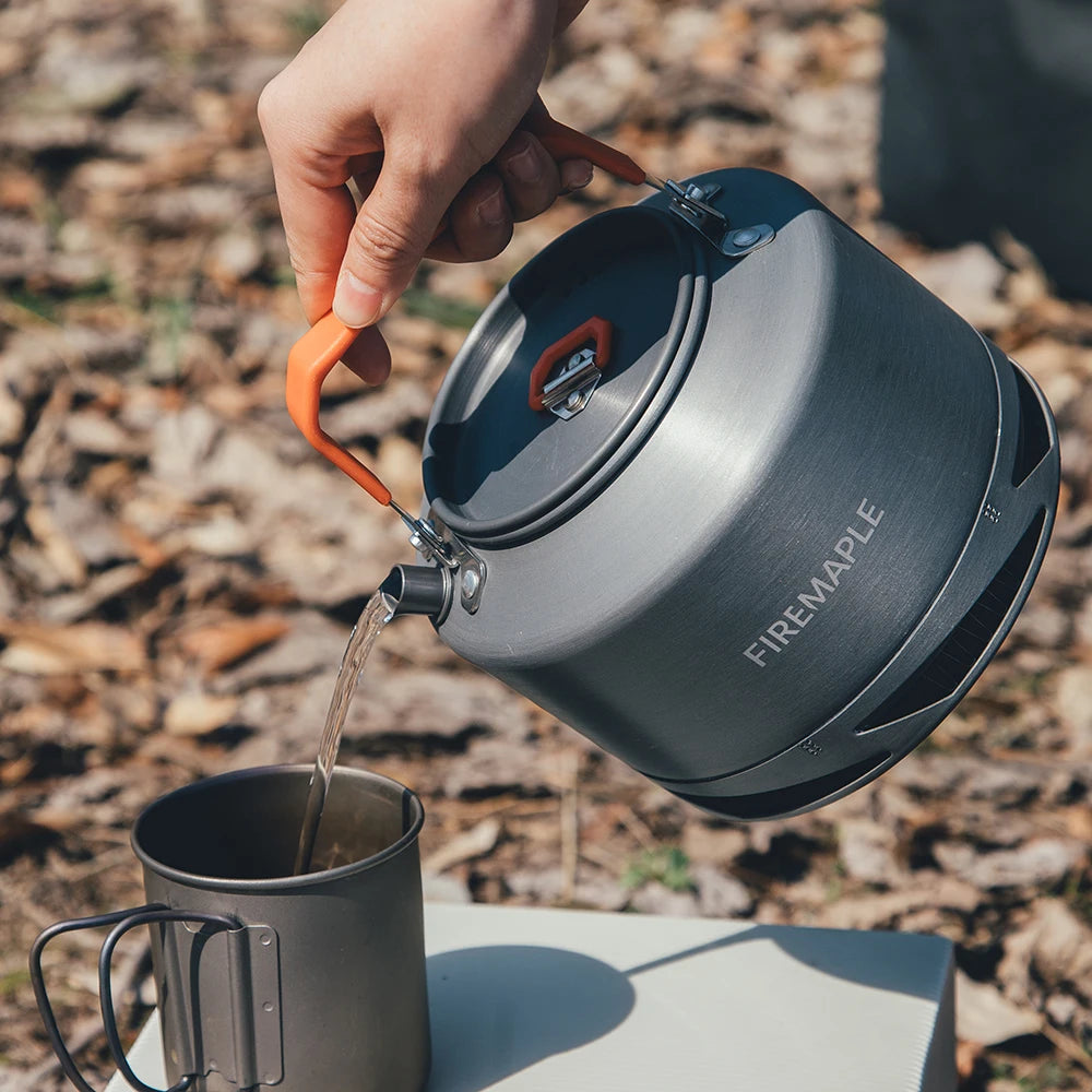 FMC-XT2 Camping Kettle with Heat Exchanger for Hiking, Tea & Coffee 0.8L / 1.3L
