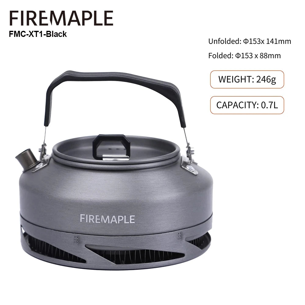 FMC-XT2 Camping Kettle with Heat Exchanger for Hiking, Tea & Coffee 0.8L / 1.3L