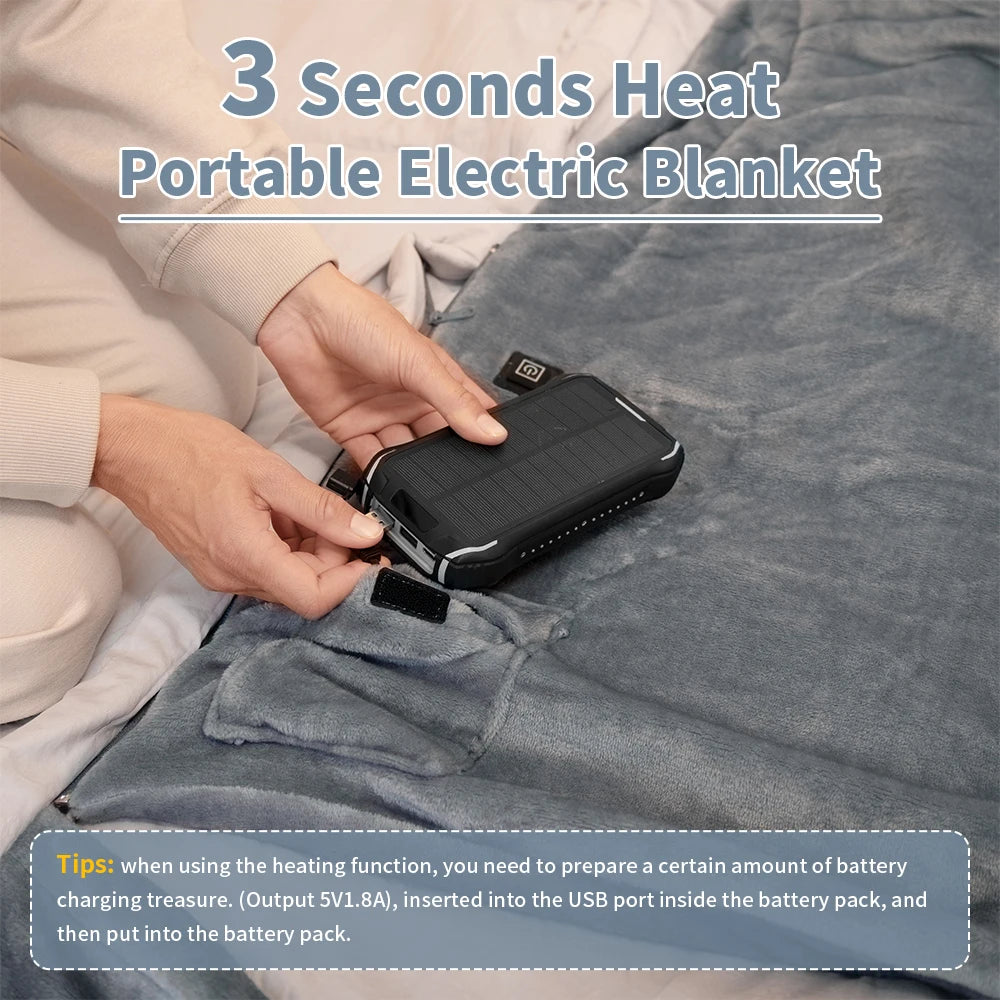 Heated Winter Sleeping Bag USB-Powered Warming Camping Quilt Splicable Cold Weather Outdoor Bag