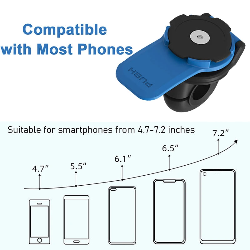 Anti-Shake Motorcycle Phone Holder with Vibration Damper and Self-Lock Mount