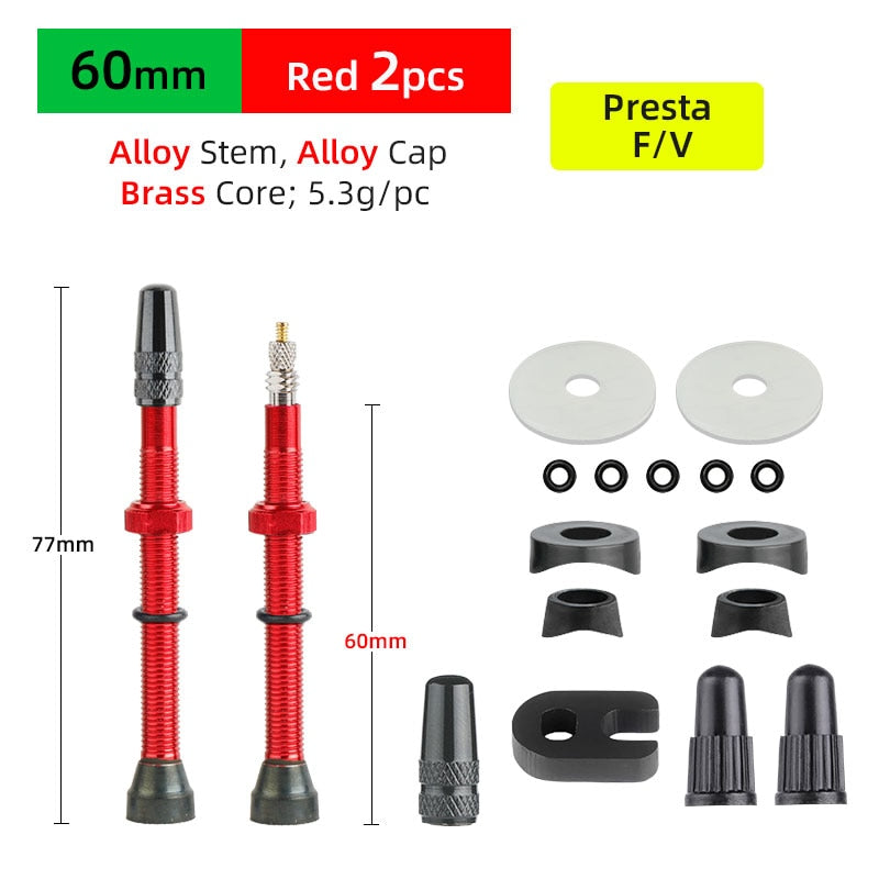 Brass or Alloy Stem Bicycle F/V Presta Tubeless Tire Valve Road Bike MTB Nipple