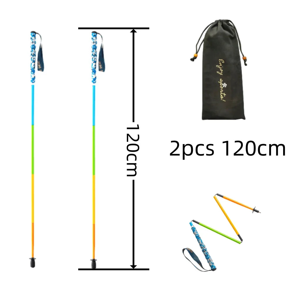 Ultra-Lightweight Foldable Carbon Fiber Trekking Poles – Hiking Sticks for Mountain Climbing/Walking