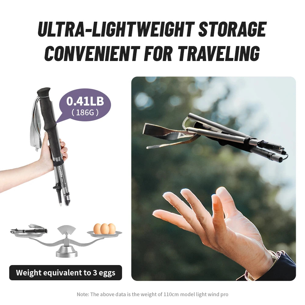 Naturehike Lightwind Pro Folding Trekking Poles 35–130cm Ultralight Aluminium Walking Stick