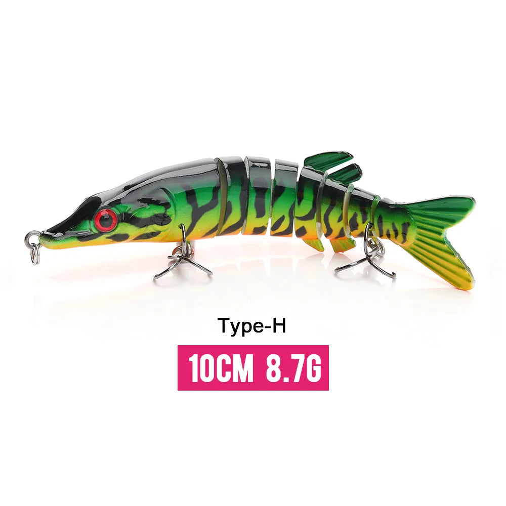 10/14cm Sinking Jointed Swimbait Lure with Treble Hooks – 6/7/8 Segment Crankbait