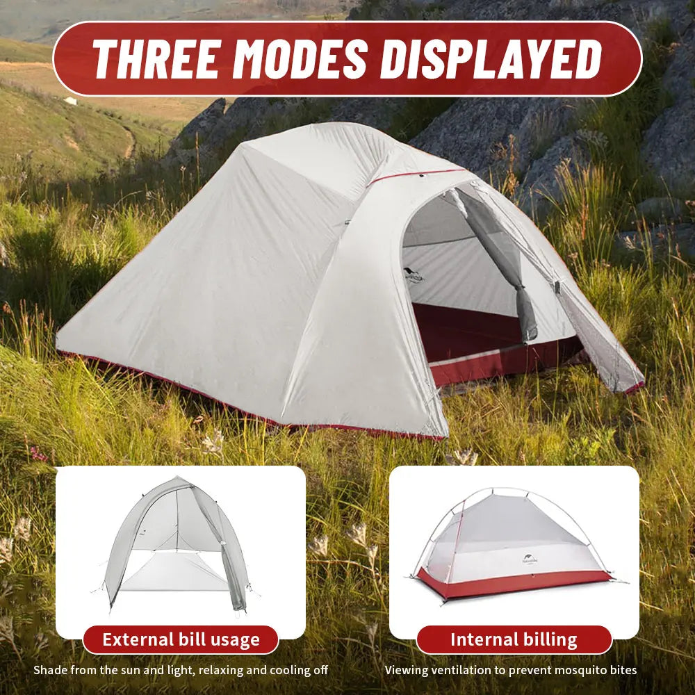 NATUREHIKE Upgraded Cloud Up 3-Person Tent – Ultralight, Waterproof, Tent for Hiking & Camping