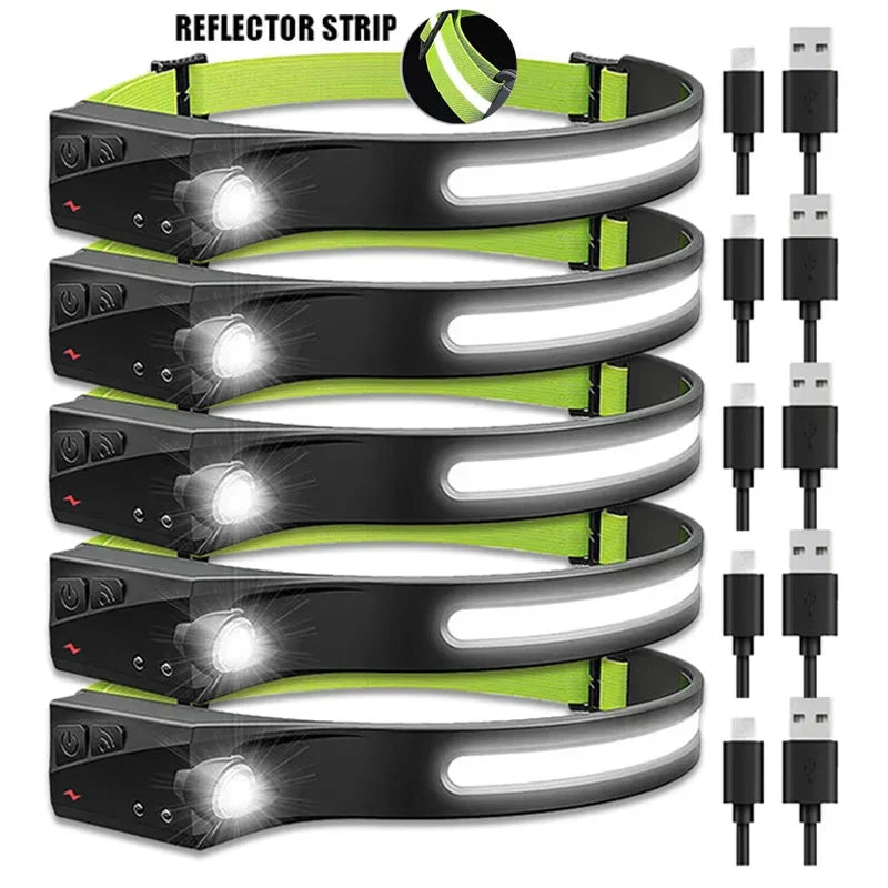 KDULIT Sensor Headlamp LED Rechargeable Flashlight – 5 Lighting Modes