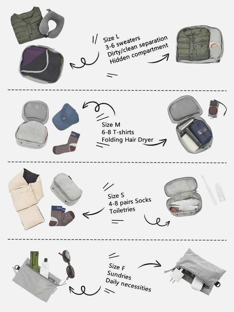 CNK2350XB010 Travel Storage Bag Portable Camping Suitcase Clothing Organiser Packing Cube