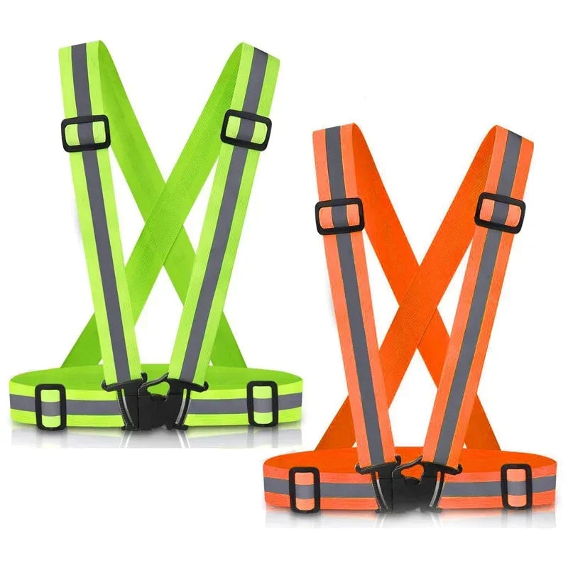 Reflective Safety Vest Strap – Lightweight Adjustable Night Walking & Biking Gear