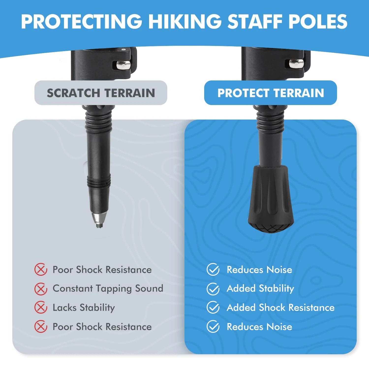 1–10Pc Anti-Slip Rubber Tips for Trekking Poles – Durable Hiking Stick End Protectors
