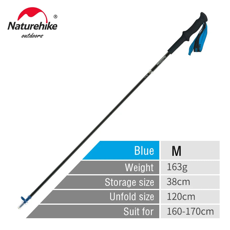 Naturehike ST08 Foldable Carbon Trekking Poles – Ultralight 4-Section Hiking Sticks