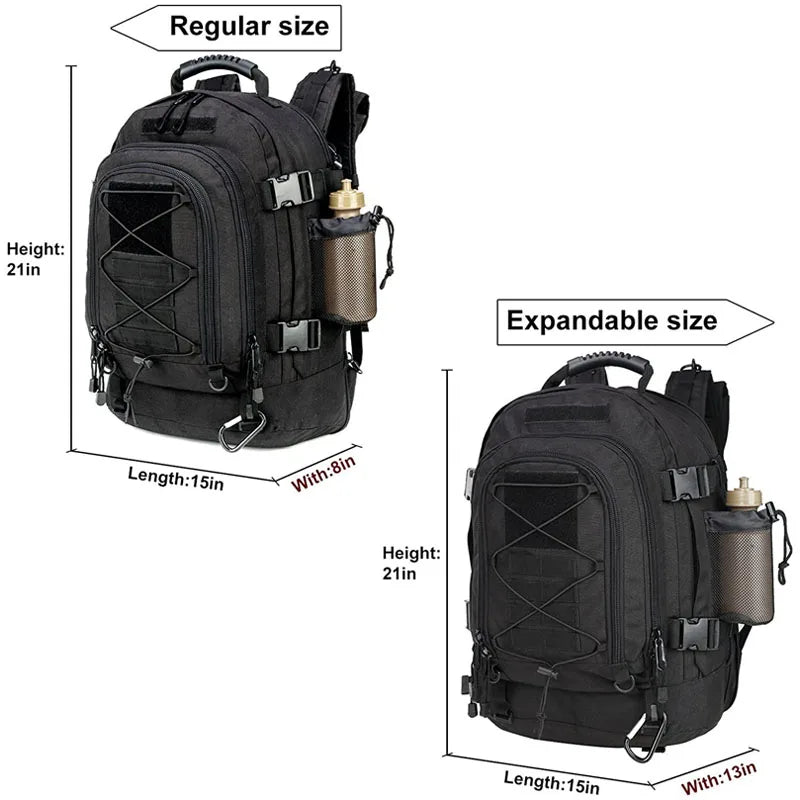 60L Military Tactical Backpack – Waterproof MOLLE Assault Rucksack for Hiking, Travel & Camping
