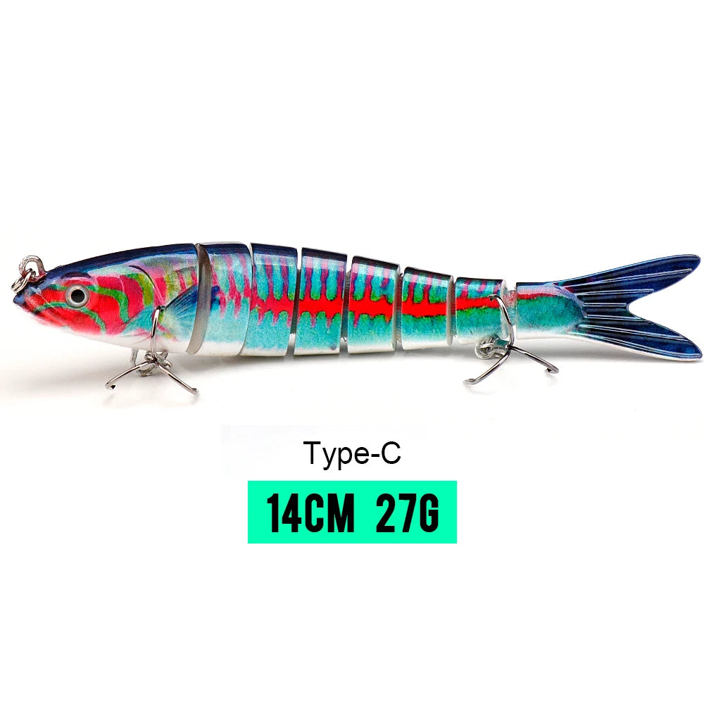 10/14cm Sinking Jointed Swimbait Lure with Treble Hooks – 6/7/8 Segment Crankbait