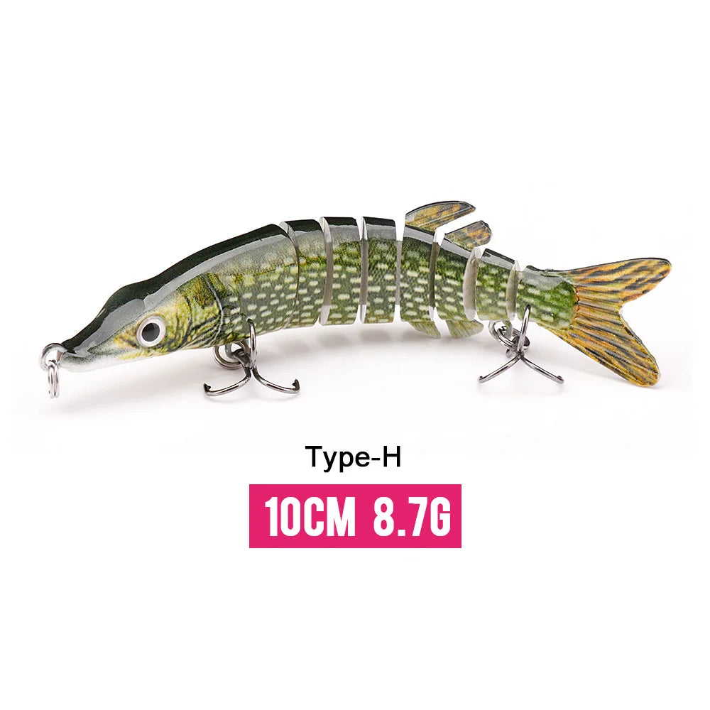 10/14cm Sinking Jointed Swimbait Lure with Treble Hooks – 6/7/8 Segment Crankbait