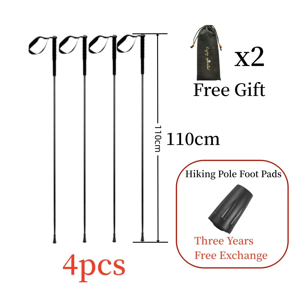 Ultra-Light Carbon Folding Trekking Pole 115g Collapsible Hiking Stick for Walking Mountain Climbing