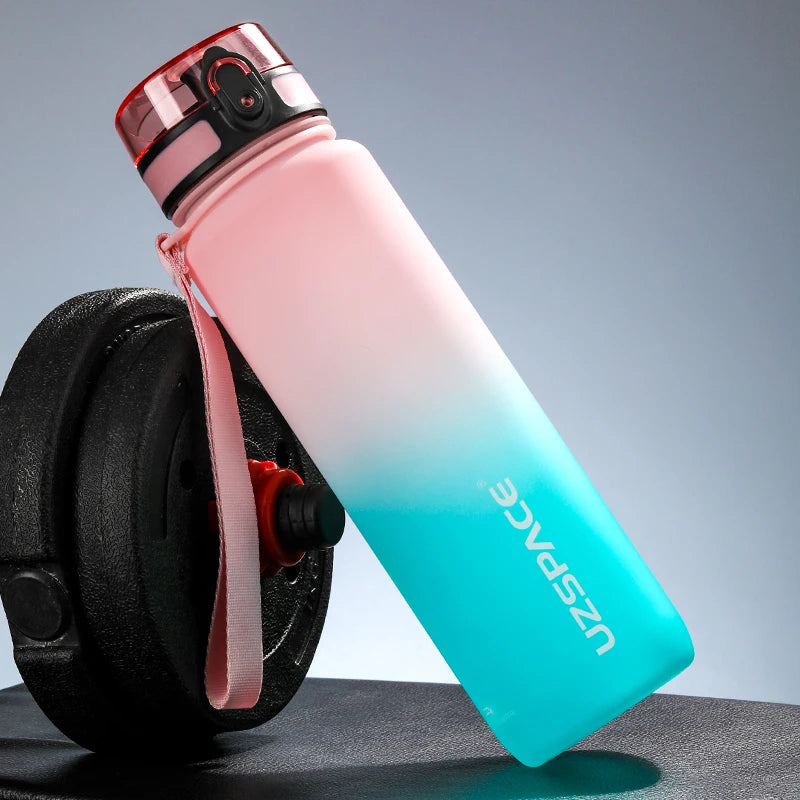 UZSPACE 500/1000ML Sports Water Bottle Shaker Portable Leakproof Tritan Plastic Drinkware BPA Free