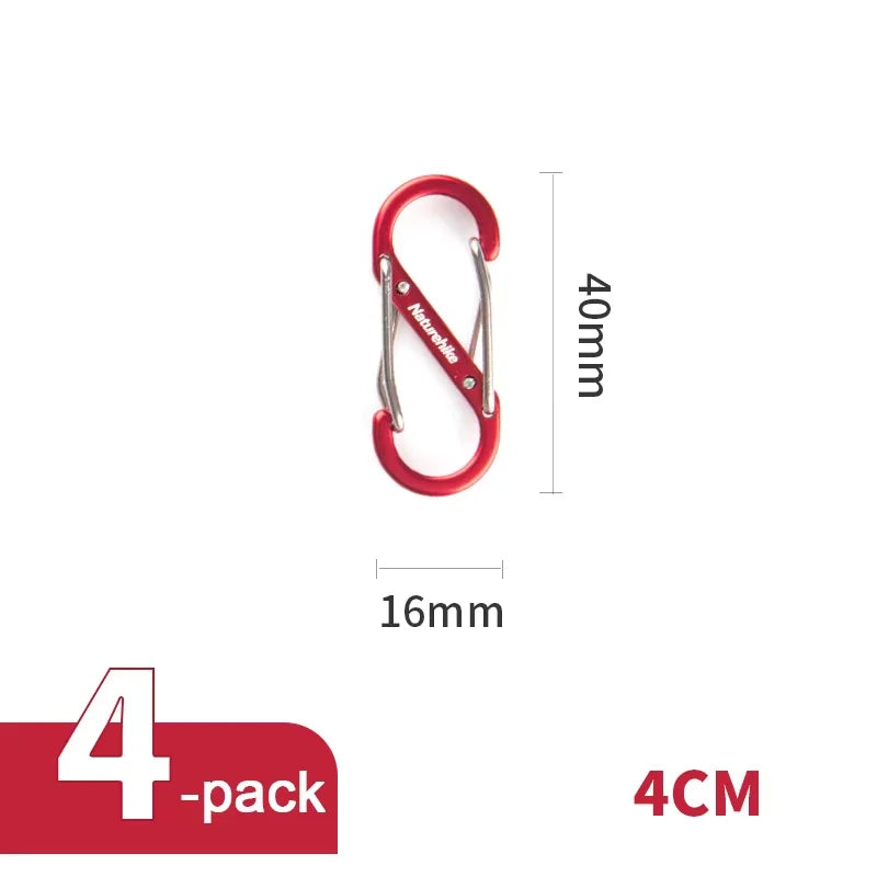 NH20GS004 Type-S Aluminium Alloy Hooks Multifunctional Camping Carabiner Utility Clip