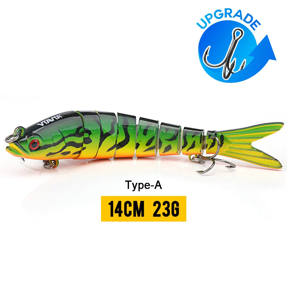 10/14cm Sinking Jointed Swimbait Lure with Treble Hooks – 6/7/8 Segment Crankbait