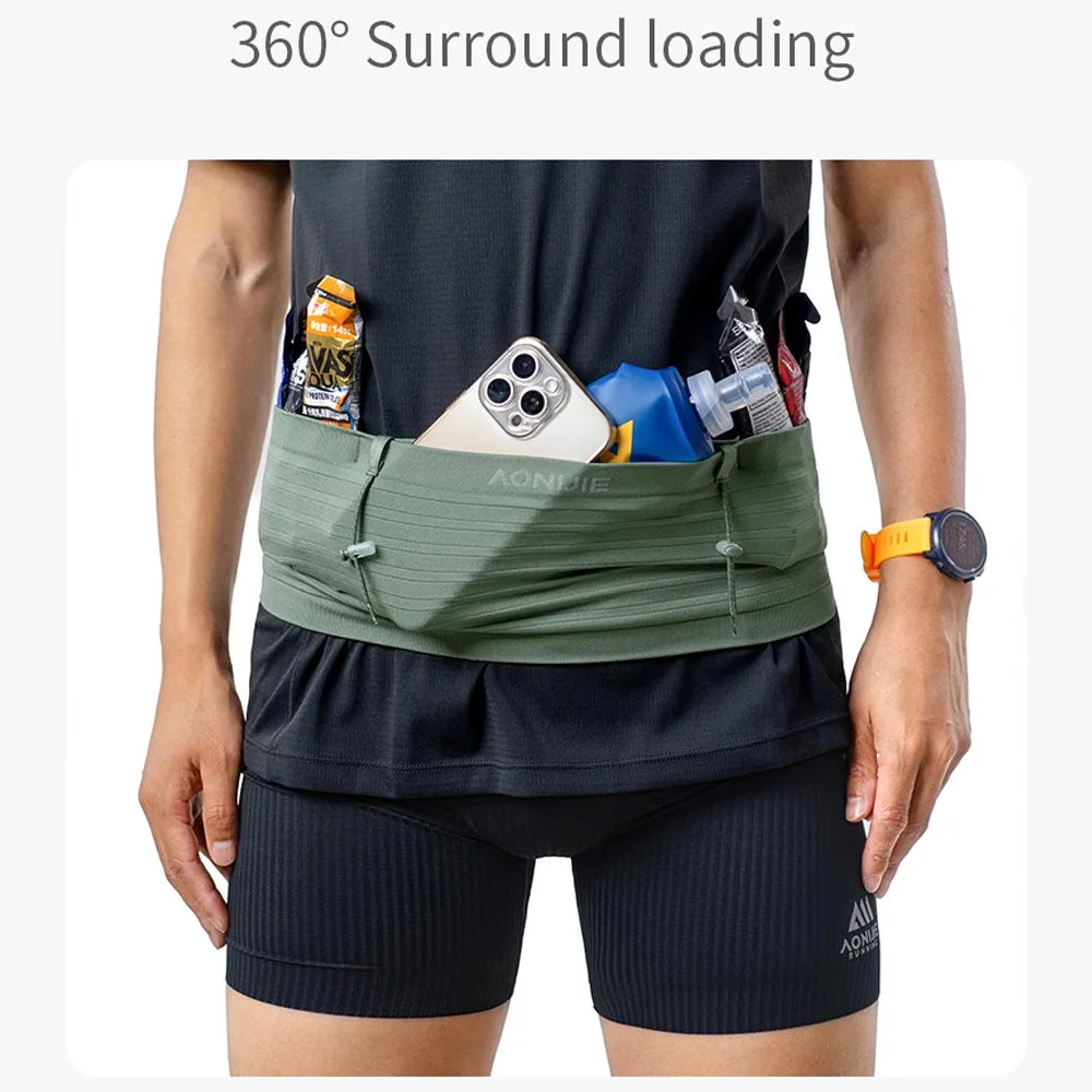 AONIJIE W8116 Elastic Sports Waist Bag Running Race Number Belt for Triathlon, Marathon & Cycling