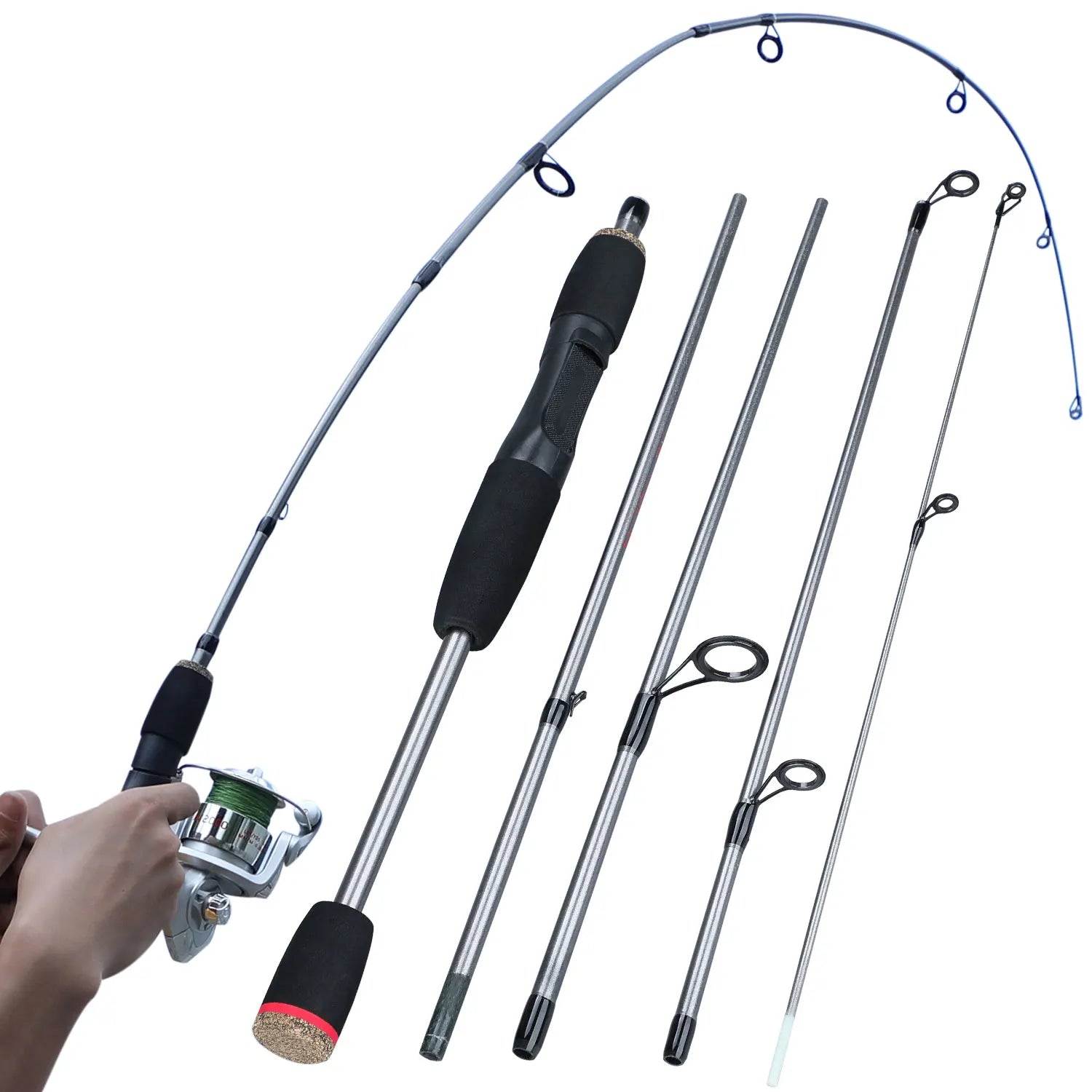 Sougayilang 1.8M 5 Section Travel Fishing Rod Spinning Casting Lightweight Lure Rod