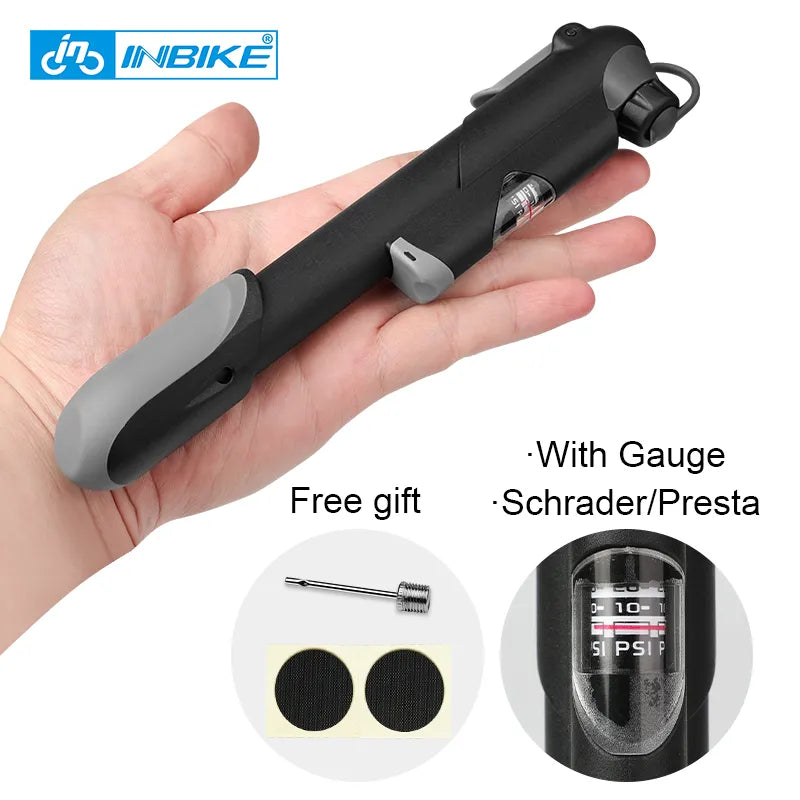 IQ310 Portable Bicycle Pump Mini Hand Pump Cycling Air Pump Tire Inflator Schrader Presta MTB