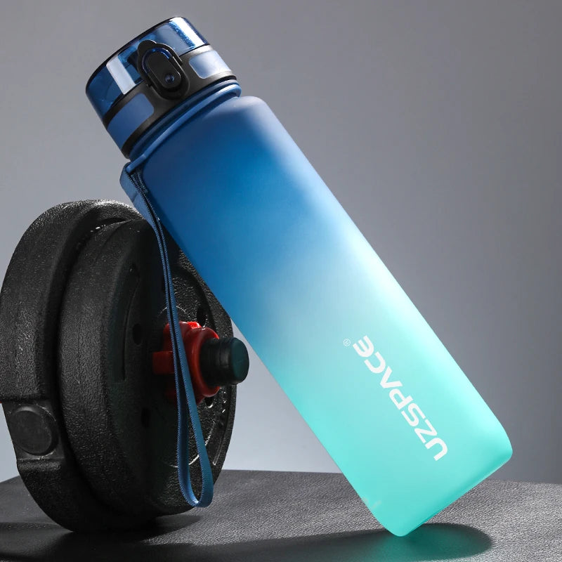 UZSPACE 500/1000ML Sports Water Bottle Shaker Portable Leakproof Tritan Plastic Drinkware BPA Free