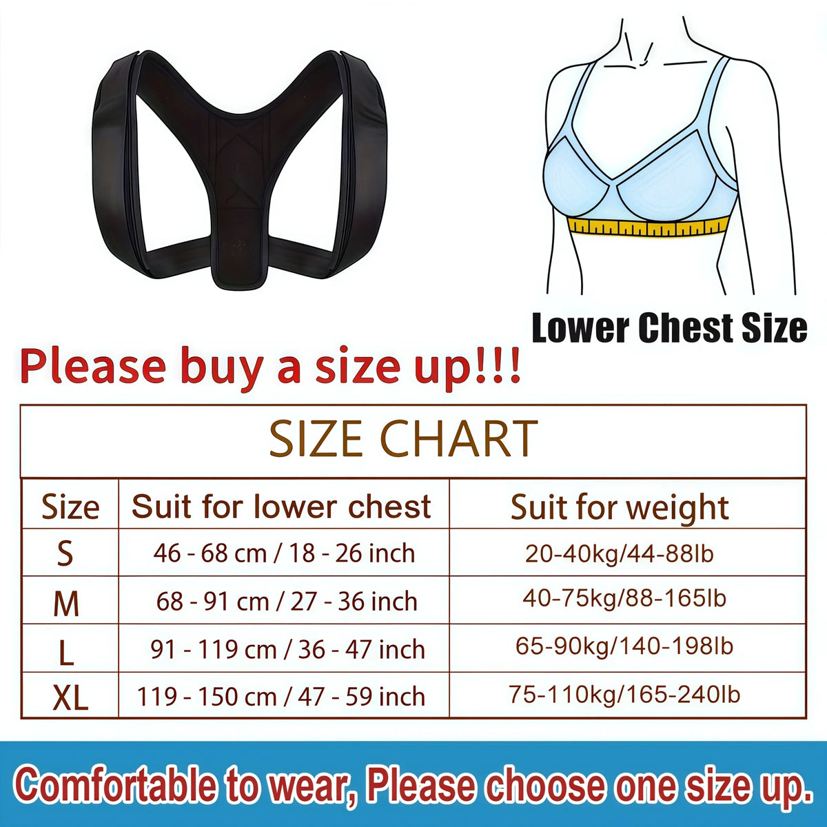 Adjustable Back Brace Posture Corrector for Men and Women – Upper Back and Shoulder Support