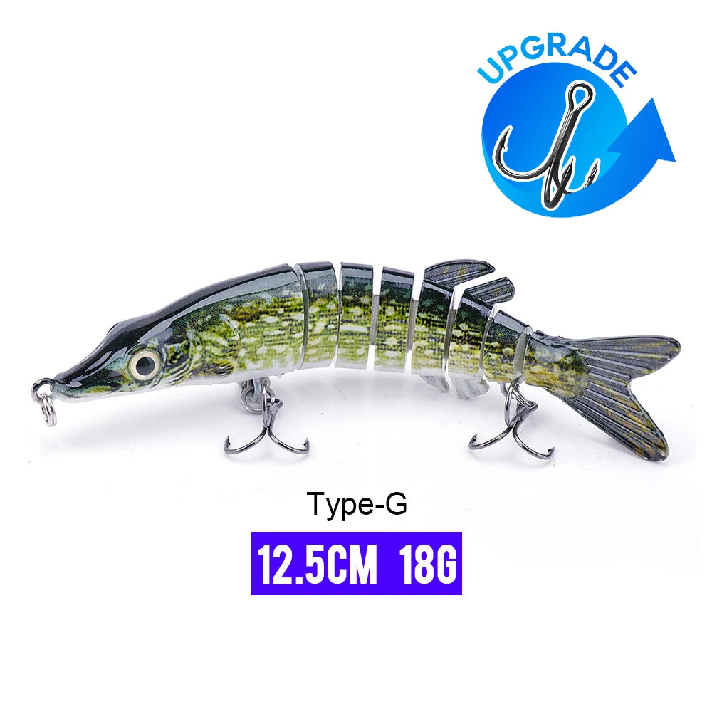 10/14cm Sinking Jointed Swimbait Lure with Treble Hooks – 6/7/8 Segment Crankbait