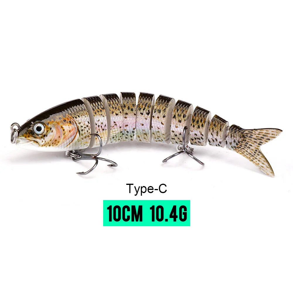 10/14cm Sinking Jointed Swimbait Lure with Treble Hooks – 6/7/8 Segment Crankbait