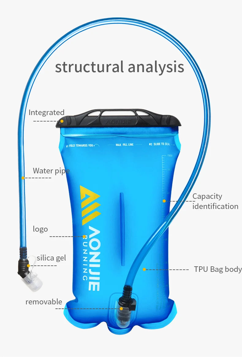 AONIJIE SD62 Hydration Bladder TPU BPA-Free Water Reservoir 1.5L 2L 3L for Running, Hiking & Cycling