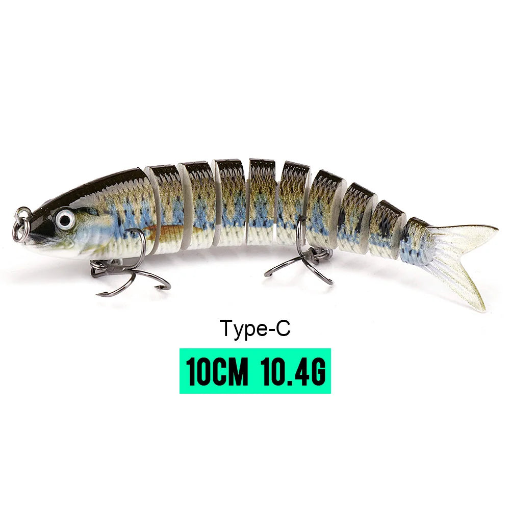 10/14cm Sinking Jointed Swimbait Lure with Treble Hooks – 6/7/8 Segment Crankbait